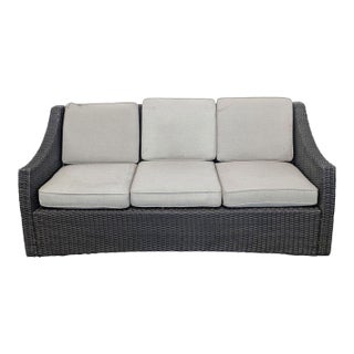 Threshold Outdoor All Weather Wicker 3-Seater Sofa With Cushions For Sale