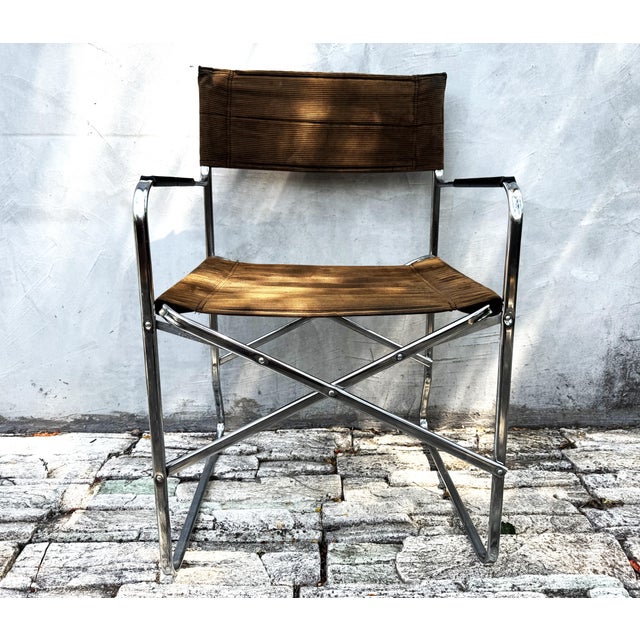 April Folding Chair in Chrome and Fabric by Giancarlo Piretti for Anonima Castelli, Italy, 1970s For Sale - Image 11 of 11