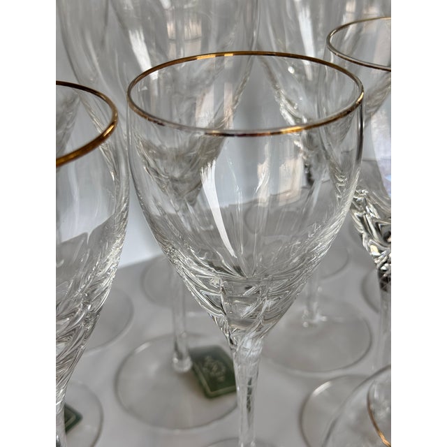 1990s Lenox Encore Gold Water & Wine Goblets - Set of 15 For Sale - Image 11 of 16