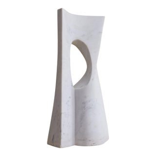 1990s French Modernist Carrara Marble Sculpture by Bertrand Créac’h For Sale