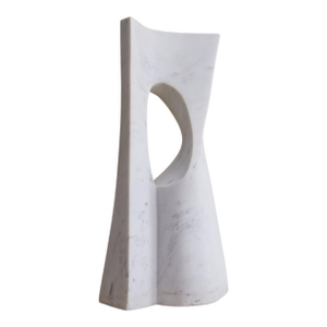 1990s French Modernist Carrara Marble Sculpture by Bertrand Créac’h