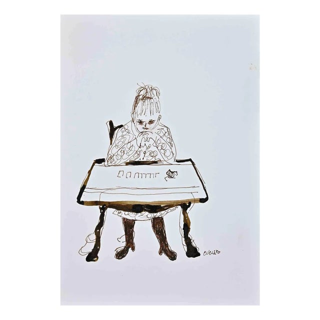 Roberto Cuccaro, Solitaire, Original Drawing, 2000s For Sale