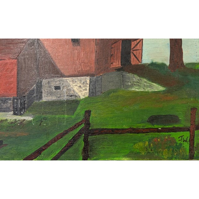 Folk Art Red Barn Painting - New Hampshire For Sale In New York - Image 6 of 7