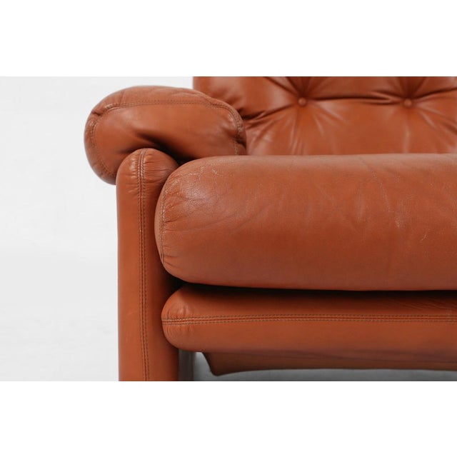1960s Brown Leather Coronado 2-Seater Sofa by Tobia Scarpa for B&B Italia, Italy, 1960s For Sale - Image 5 of 18