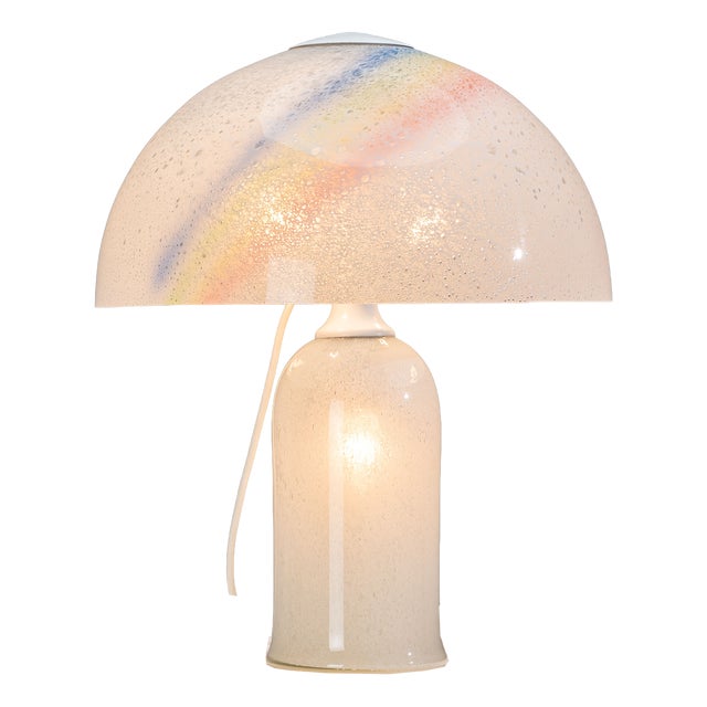 Table Lamp in Bubble Glass with Rainbow Coloured Details from Doria Leuchten, 1970s For Sale