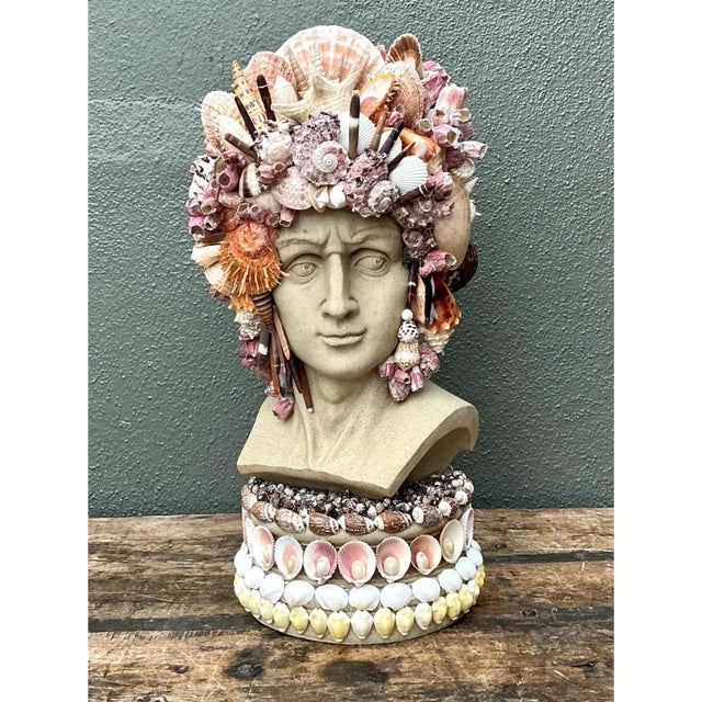 Vintage Coastal Shell Embellished Bust For Sale - Image 9 of 12