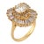 Vintage Round Brilliant Cut Diamond Ballerina 14k Yellow Gold Cluster Ring, Size 5.5 For Sale