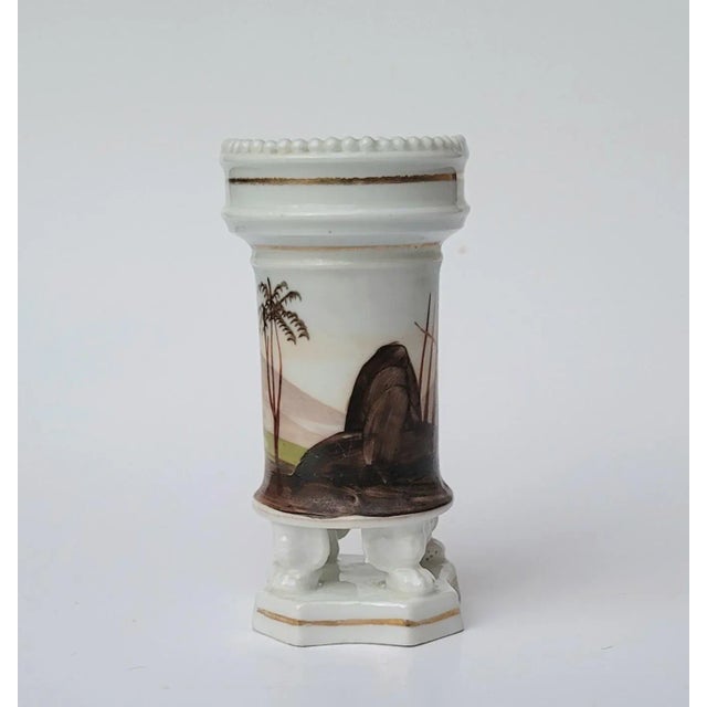 Early 19th Century Old Paris Spill Vase With Pastoral Scene and Lion ...