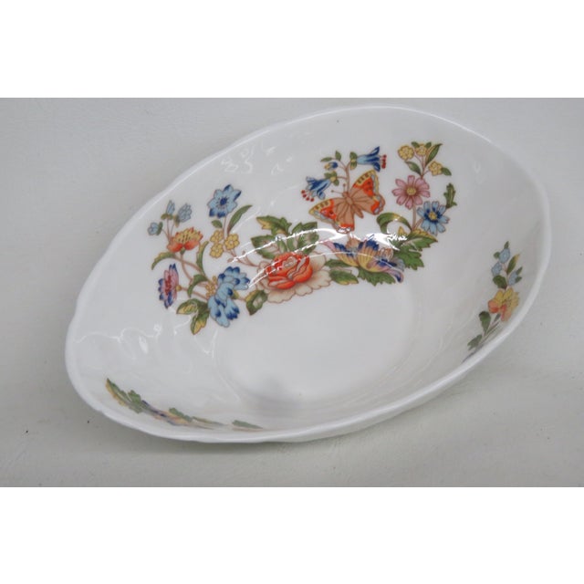 Aynsley Cottage Garden Butterflies and Floral English Bone China Bowl 4585b For Sale - Image 11 of 13