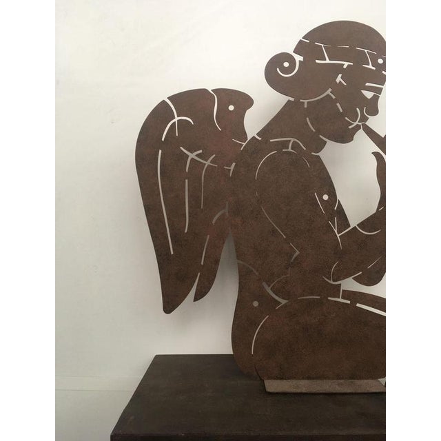Post-Modern Abstract Rust Cherub Sculpture by Bruno Chersicla, 1980 For Sale - Image 9 of 18