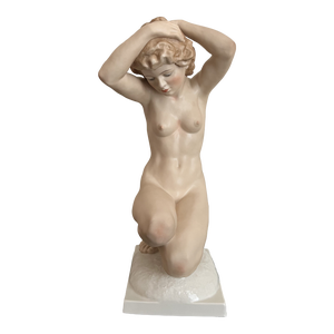 Mid-Century Porcelain Female Figure Sculpture