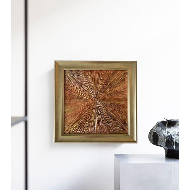 Artist: Tatiana Duperault Size: 14.5" x 14.5" (including frame) Media: Acrylic, Clay Frame: Included