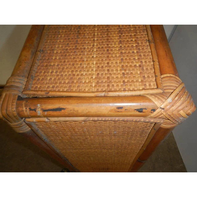 1970s Rattan Trolley on Wheels For Sale - Image 5 of 11