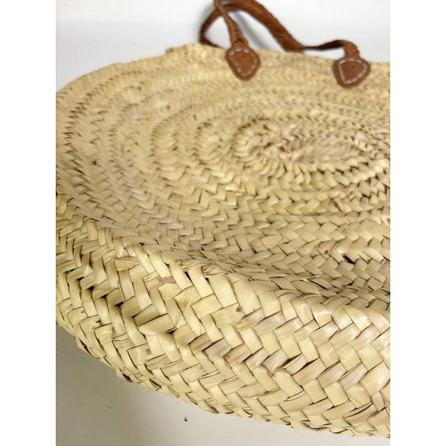 20th Century Bohemian Rattan and Leather Bag, France For Sale - Image 9 of 13