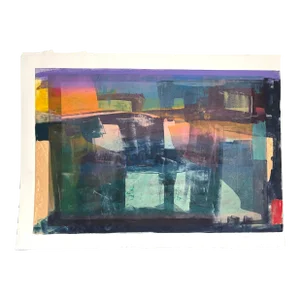 Monumental Abstract Organic Modern Original Acrylic Painting on Paper by Jack Willis, Multi Color