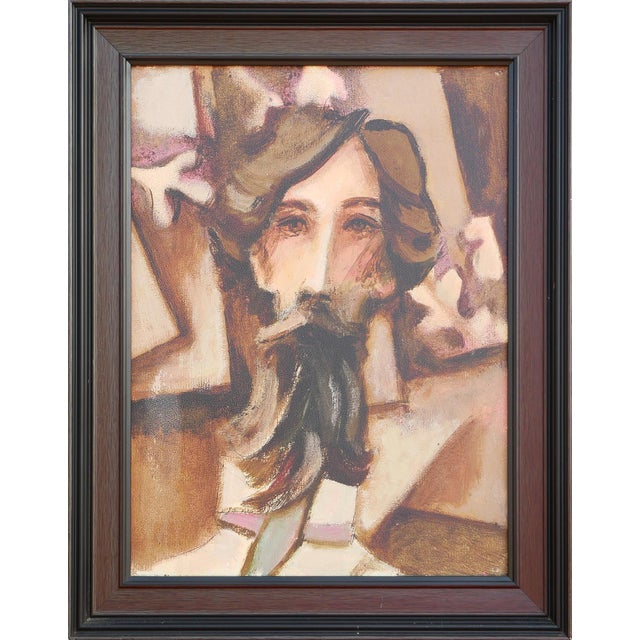 Abstract David Adickes "Cubist Head with Leaves" Modern Abstract Brown Toned Figurative Portrait Print, 2006 For Sale - Image 3 of 8