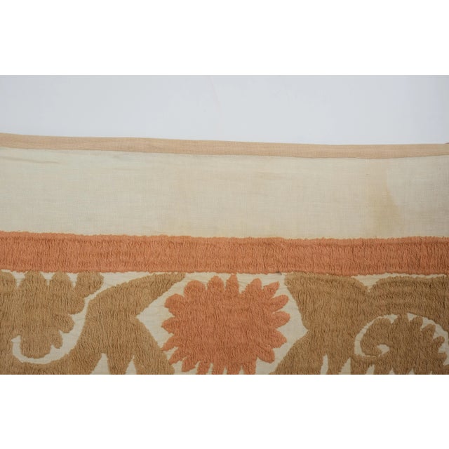 Vintage Neutral Central Asian Suzani Textile, Wall Hanging Tapestry For Sale - Image 9 of 13