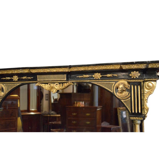Wood Large English Victorian Overmantel Mirror, 1880s For Sale - Image 7 of 14