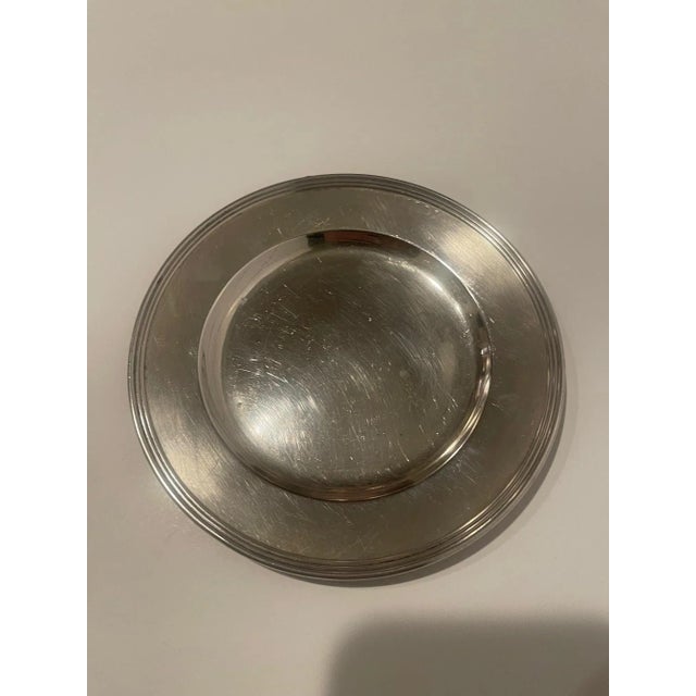 Metal Hammered Sterling Silver Salver Tray Plate, Early 20th Century For Sale - Image 7 of 7