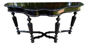 Henredon Ebonized Serpentine Console Table