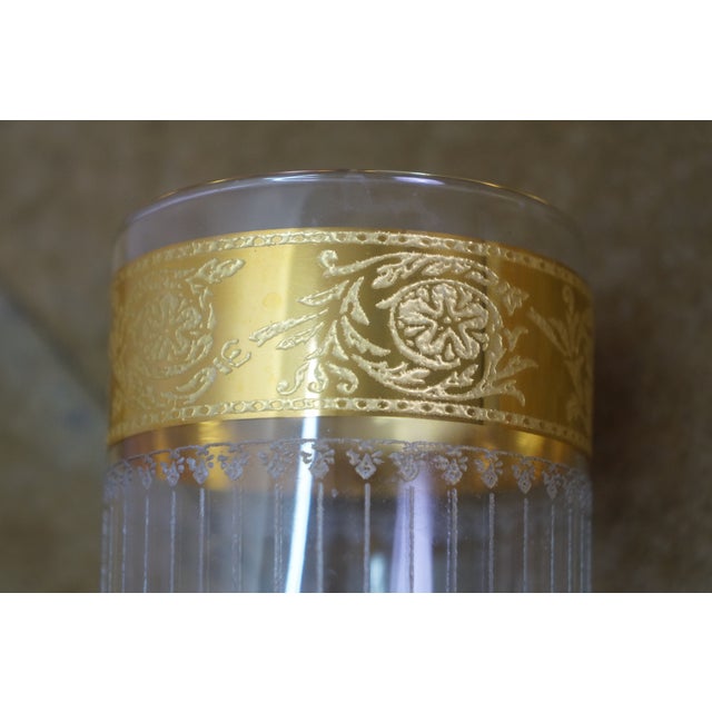 1960s Mid Century Modern Culver Tyrol 22k Gold Acid Etched Highball Glasses - 8 pcs For Sale - Image 9 of 12