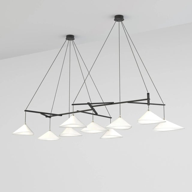 Monumental Daniel Becker 'Emily 9' Chandelier in Matte White for Moss Objects. Designed by Berlin luminary Daniel Becker...