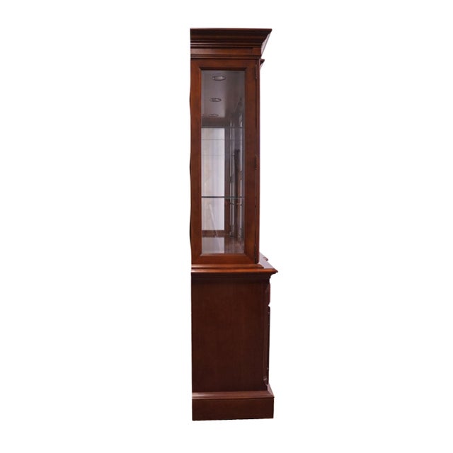 Stanley Furniture American Heritage Collection Mahogany Traditional Style 72" Buffet W. Lighted Display China Cabinet 172-11-04 / 172-11-24 For Sale - Image 15 of 18