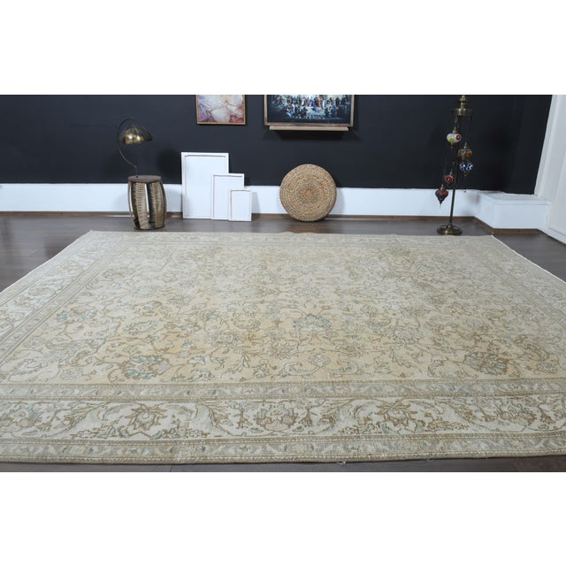 1970s Vintage Persian Handknotted Wool Orange Oversize Area Rug For Sale - Image 11 of 11