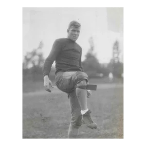 1930 Boston University Football Player Black & White Photograph