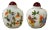 2 X White Glass Print Oriental Kid Crane Graphic Snuff Bottle For Sale