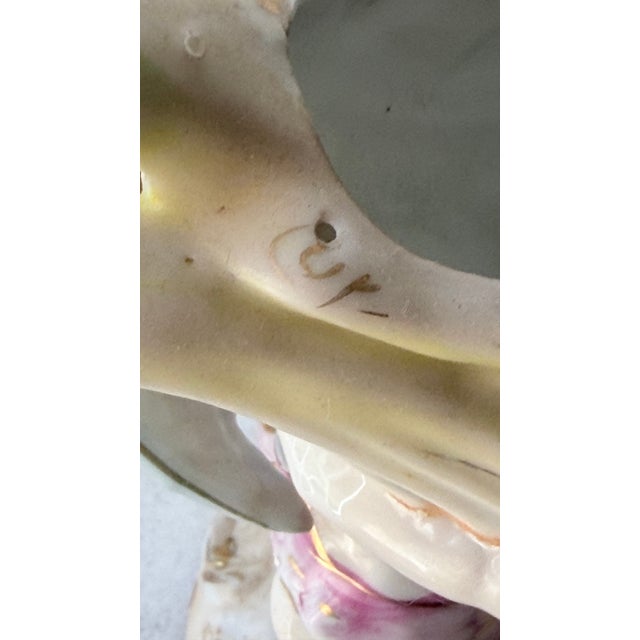 Antique German Porcelain Figural Centerpiece Bowl, of Dresden or Von Schierholz Styles, Hand-Painted Putti For Sale - Image 9 of 15