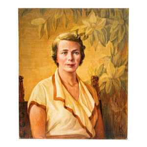 1940s Elegant Female Woman Portrait Oil Painting Traditional Wall Art Home Decor