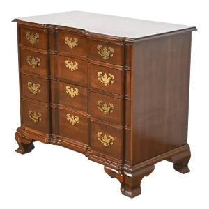 Ethan Allen Georgian Solid Cherry Wood Block Front Chest of Drawers
