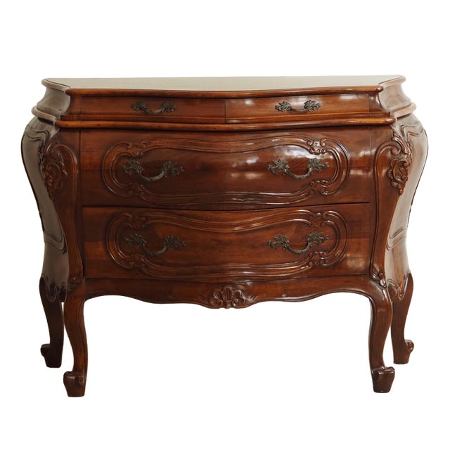 Baroque Chest of Drawers in Walnut, 1900 For Sale