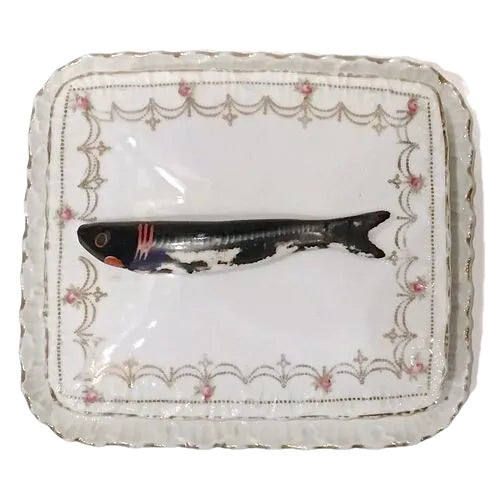 Antique Porcelain Victoria Floral Sardine Box For Sale - Image 4 of 8