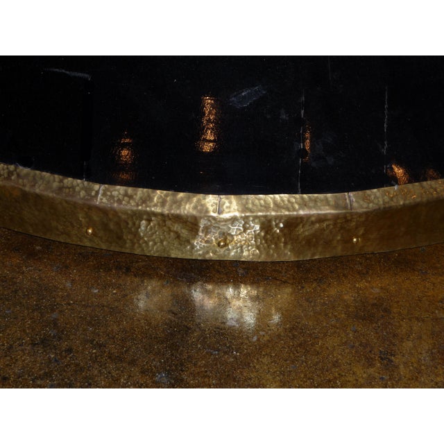 1940s Art Deco Oval Black Lacquer Hall/Foyer Table -Expands to Racetrack For Sale In Los Angeles - Image 6 of 11