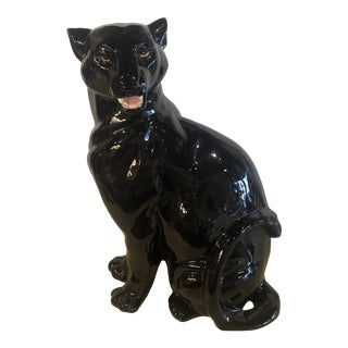 Italian Porcelain Black Panther For Sale