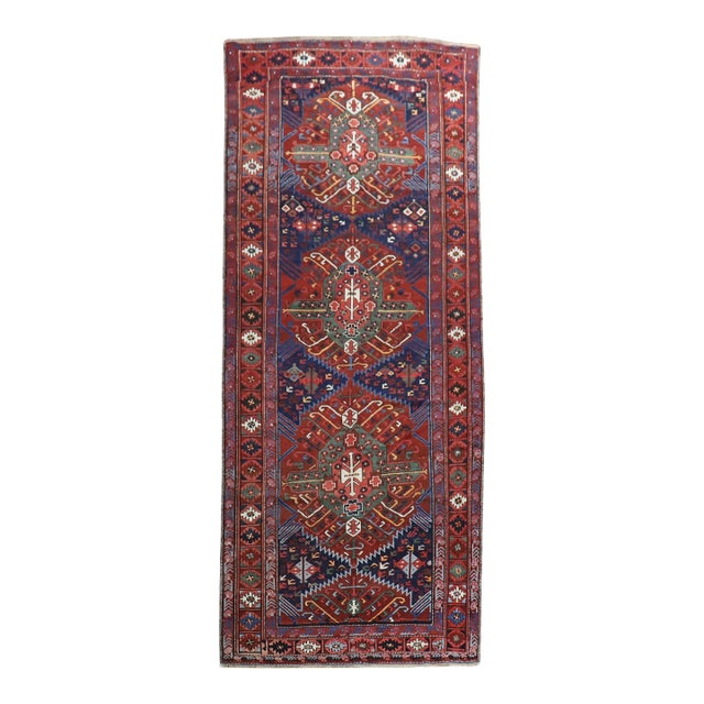 Antique Zabihi Collection Russian Zeychour Gallery Rug - 4'10" x 11'7" For Sale