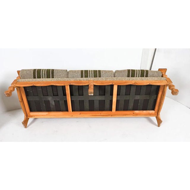 Mid-Century Modern Vintage Danish Modern Sofa Mid Century Oak Frame For Sale - Image 3 of 12
