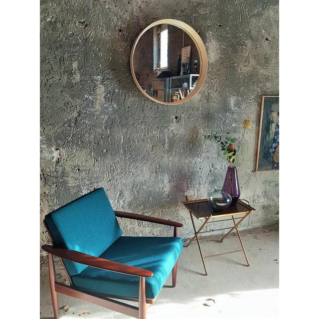White Frame Round Wall Mirror, Italy, 1960s For Sale - Image 4 of 18