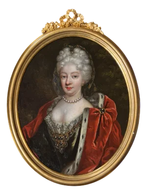 Central School of Arts & Crafts Artist, Portrait of Isabella Farnese, Queen Consort of Spain, 18th Century, Oil on Canvas, Framed