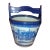 Vintage Victoria Ware Ironstone Ice Bucket - Blue Willow Flow Blue Chinoiserie - 13" For Sale