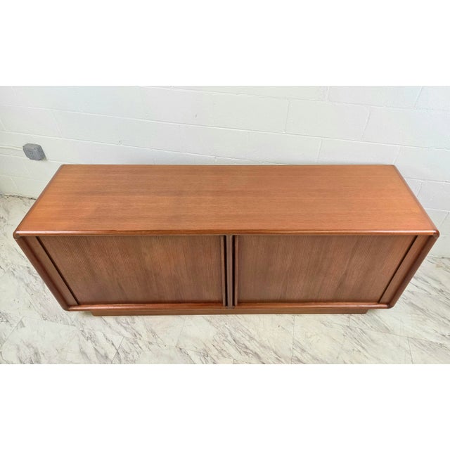 1960s Danish Teak Tambour Door Credenza by Kibaek Møbelfabrik For Sale - Image 9 of 11