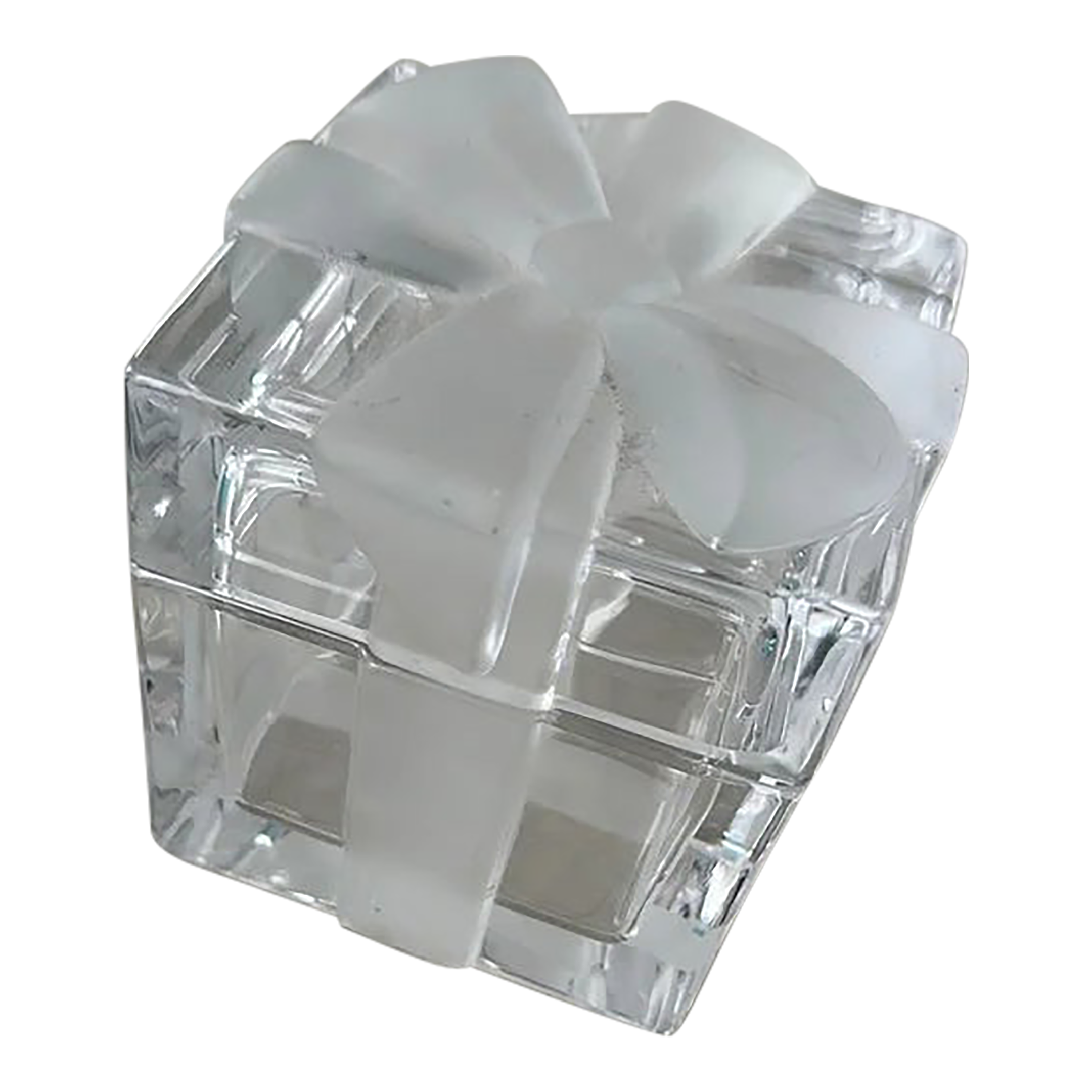 Tiffany & Co. Crystal Box With Frosted Bow - NWT | Chairish