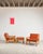 Brutalist Oak and Leather with Lounge Chairs, Ottoman and Coffee Table by Tage Poulsen, Denmark, 1960s, Set of 4 For Sale - Image 4 of 18