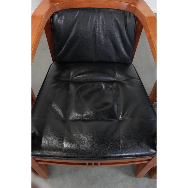 Black Art Deco Decoforma Series Dining Armchairs in Black Leather from Schuitema, Set of 4 For Sale - Image 8 of 18