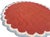 Terra Cotta Handmade Cotton Round Scalloped Rug, Terracotta, Cream and Light Blue Round Dhurrie-9' Round For Sale - Image 8 of 13