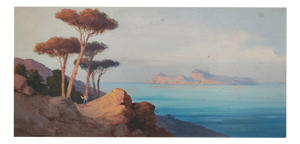 Andrea Cherubini, View of Capri, 1800s, Oil Painting