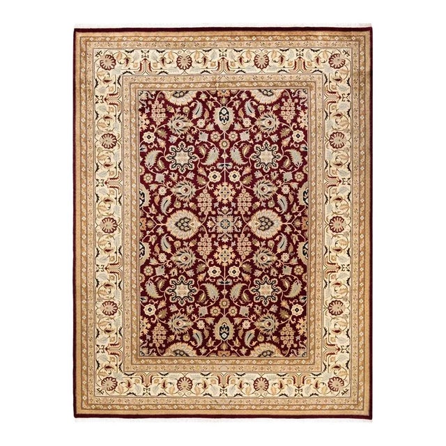 Red Mogul, One-of-a-Kind Hand-Knotted Area Rug in Red, 9' 1" x 12' 0" For Sale - Image 8 of 8