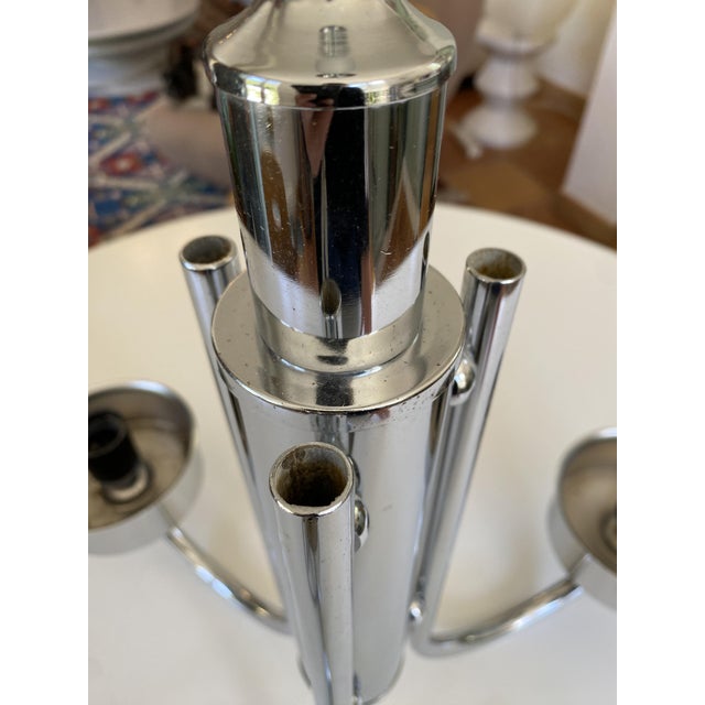 Space Age Chandelier in Chromed Metal, 1970s For Sale - Image 18 of 18